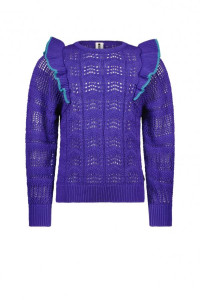 Sweater_Open_Knitted_Ruffle_Purple